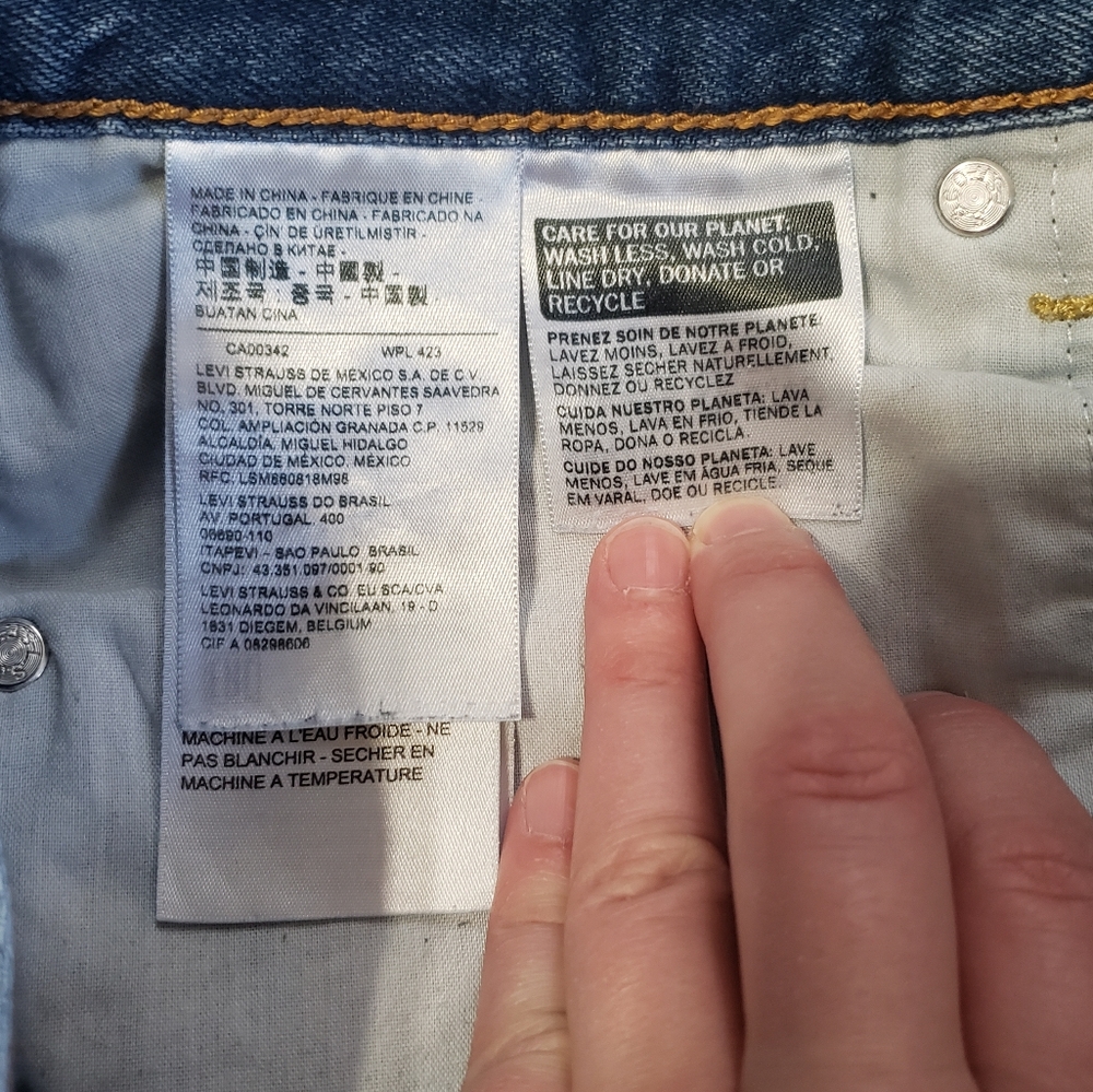 Levi's Premium Loose Taper Crop Jeans Blue Medium Wash Denim Size 27 - Picture 8 of 13